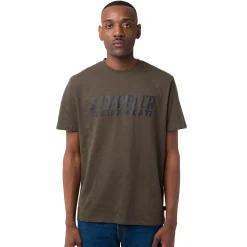 T-shirt da uomo verde militare con dettaglio stampa Ducati Scrambler