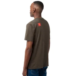 T-shirt da uomo verde militare con dettaglio stampa Ducati Scrambler