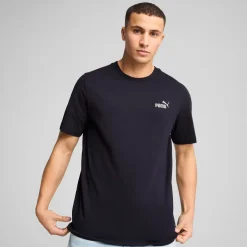 T-shirt design minimal da uomo blu Puma con logo bianco sul petto