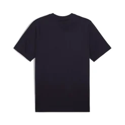 T-shirt design minimal da uomo blu Puma con logo bianco sul petto