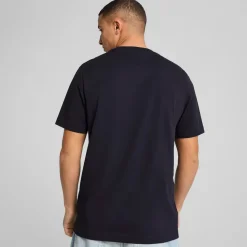 T-shirt design minimal da uomo blu Puma con logo bianco sul petto