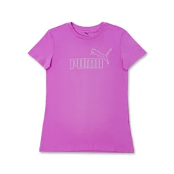 T-shirt fucsia da Donna a maniche corte con logo strass Puma