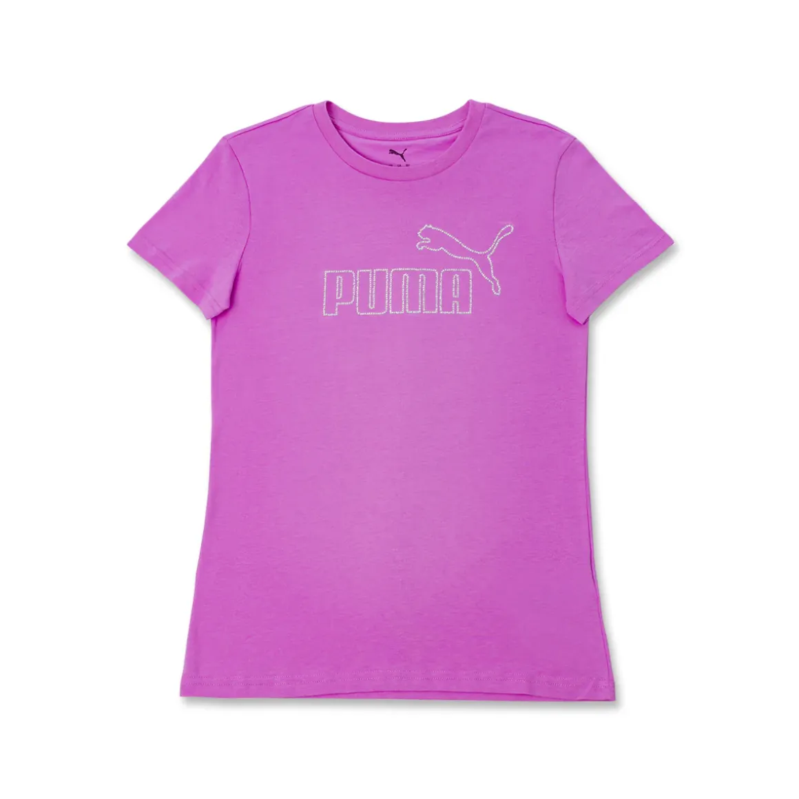 T-shirt fucsia da Donna a maniche corte con logo strass Puma