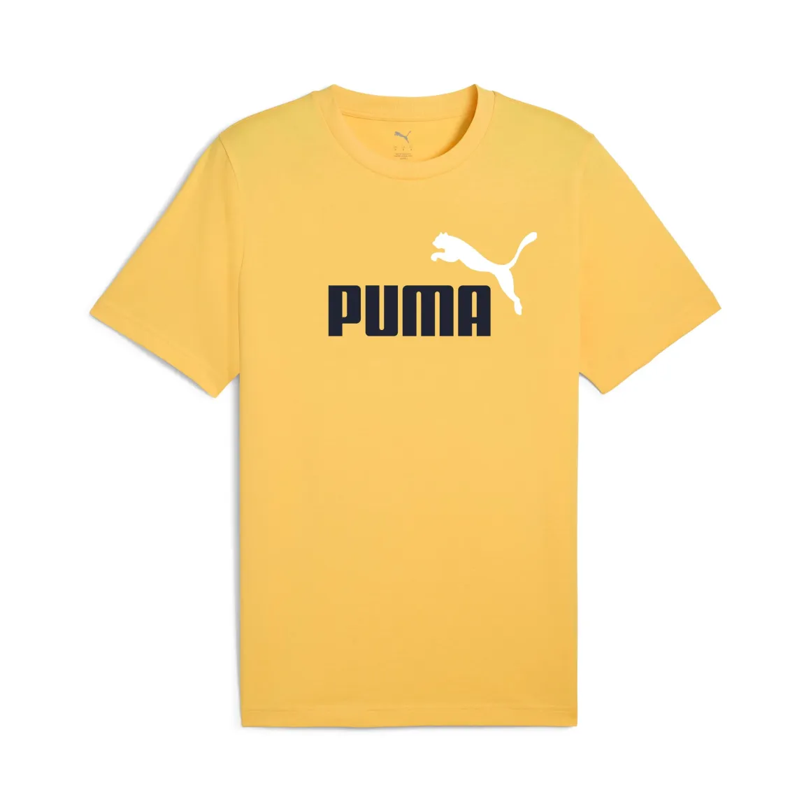 T-shirt gialla da Uomo con logo frontale in contrasto Puma