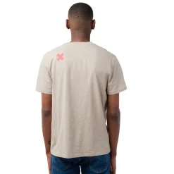 T-shirt girocollo beige da uomo con stampa frontale Ducati Scrambler