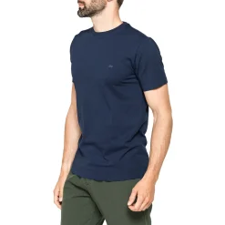 T-shirt girocollo blu da Uomo in cotone con logo Carrera Jeans
