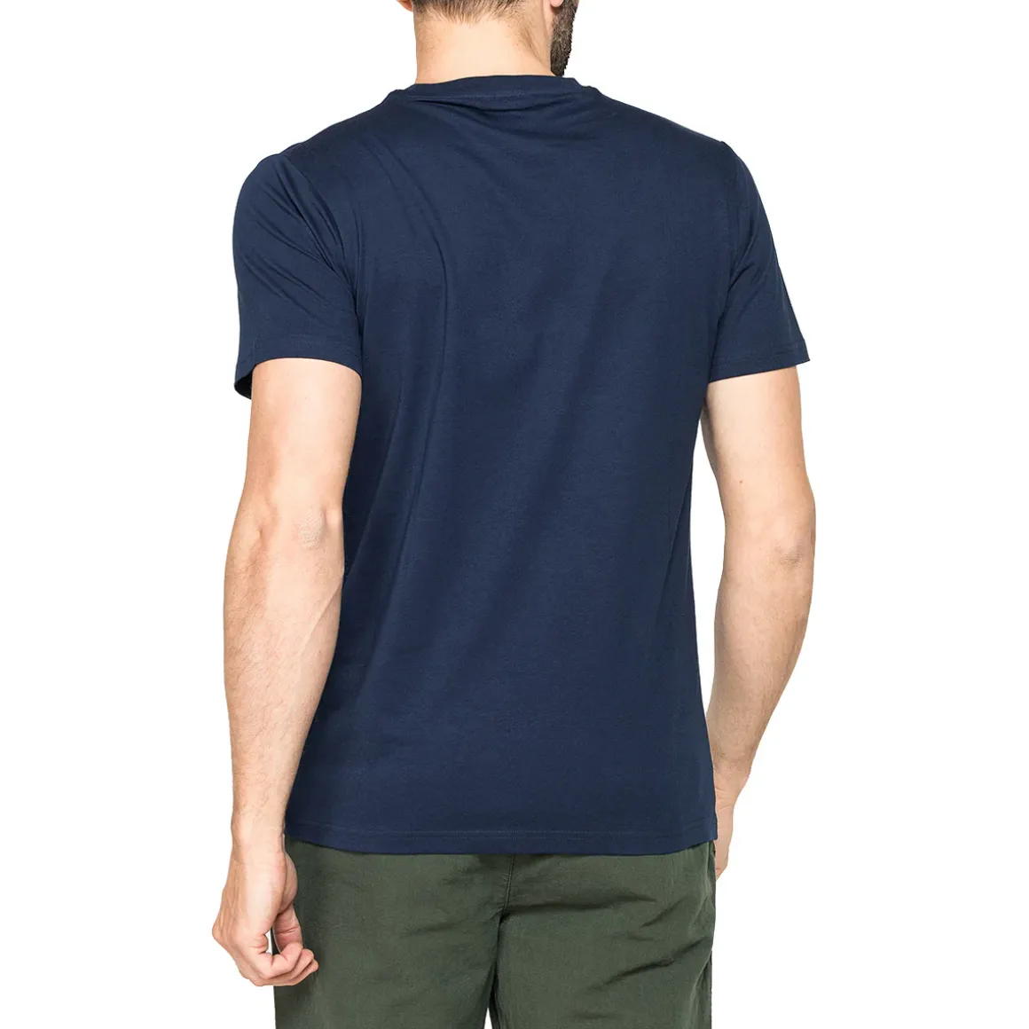 T-shirt girocollo blu da Uomo in cotone con logo Carrera Jeans