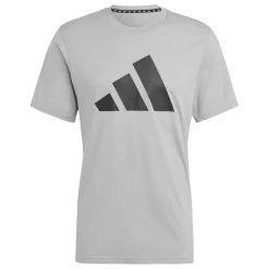 T-shirt grigia da Uomo con logo frontale stampato adidas