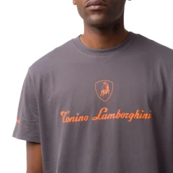T-shirt grigia da uomo in cotone con dettaglio aracione Tonino Lamborghini