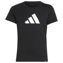 T-shirt nera da Bambina con logo adidas JG GLAM T