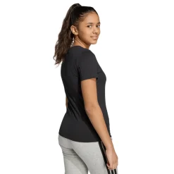 T-shirt nera da Bambina con logo adidas JG GLAM T