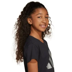 T-shirt nera da Bambina JG GLAM a maniche corte con logo adidas