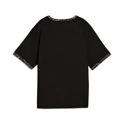 T-shirt nera da Donna con dettagli animalier ESS GRAPHIC Puma