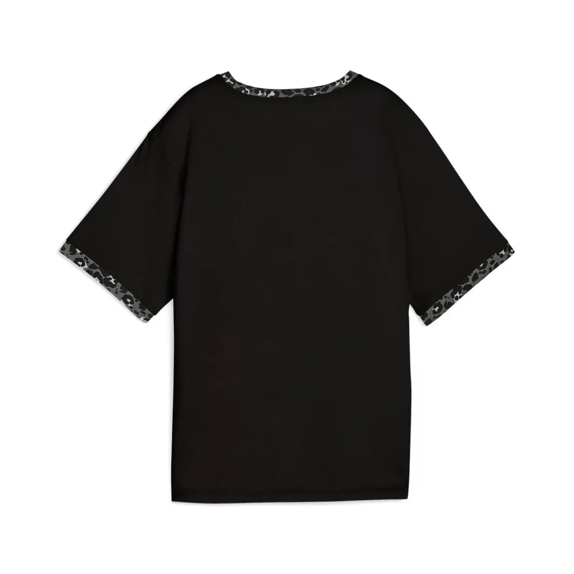 T-shirt nera da Donna con dettagli animalier ESS GRAPHIC Puma