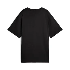 T-shirt nera da Donna con logo frontale in contrasto Puma