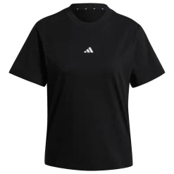 T-shirt nera da Donna con logo minimal frontale adidas