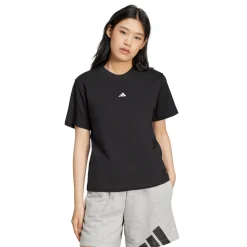 T-shirt nera da Donna con logo minimal frontale adidas