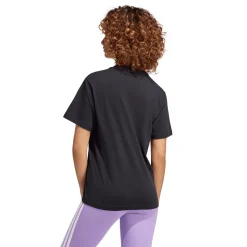 T-shirt nera da Donna con logo oro stampato adidas