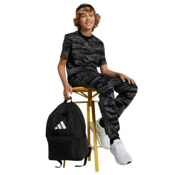 T-shirt nera da Ragazzo con stampa mimetica adidas