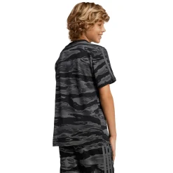 T-shirt nera da Ragazzo con stampa mimetica adidas