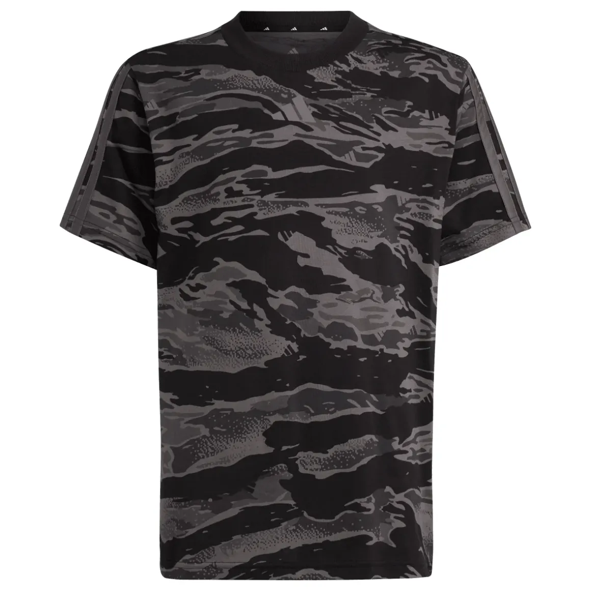 T-shirt nera da Ragazzo con stampa mimetica adidas