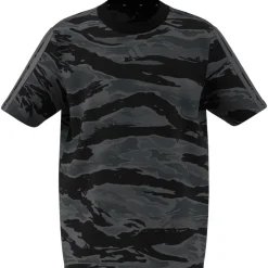 T-shirt nera da Ragazzo con stampa mimetica adidas