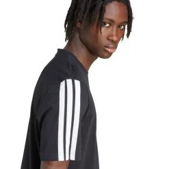 T-shirt nera da Uomo adidas con 3 strisce M 3S SJ T