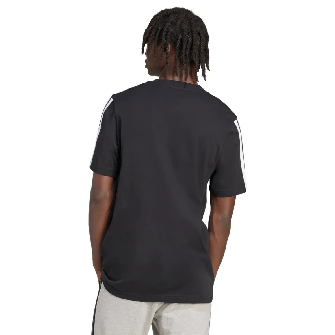 T-shirt nera da Uomo adidas con 3 strisce M 3S SJ T