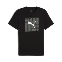 T-shirt nera da Uomo con logo Box Tee Puma
