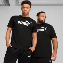 T-shirt nera da Uomo con logo frontale ESS No. 1 Puma