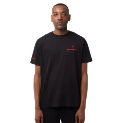 T-shirt nera da uomo in cotone con stampa toro 3D sul retro Tonino Lamborghini