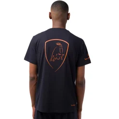T-shirt nera da Uomo in cotone Tonino Lamborghini con logo