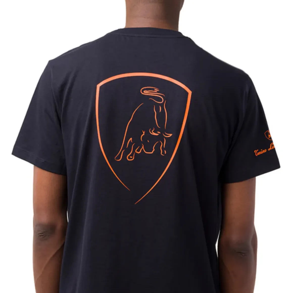T-shirt nera da Uomo in cotone Tonino Lamborghini con logo