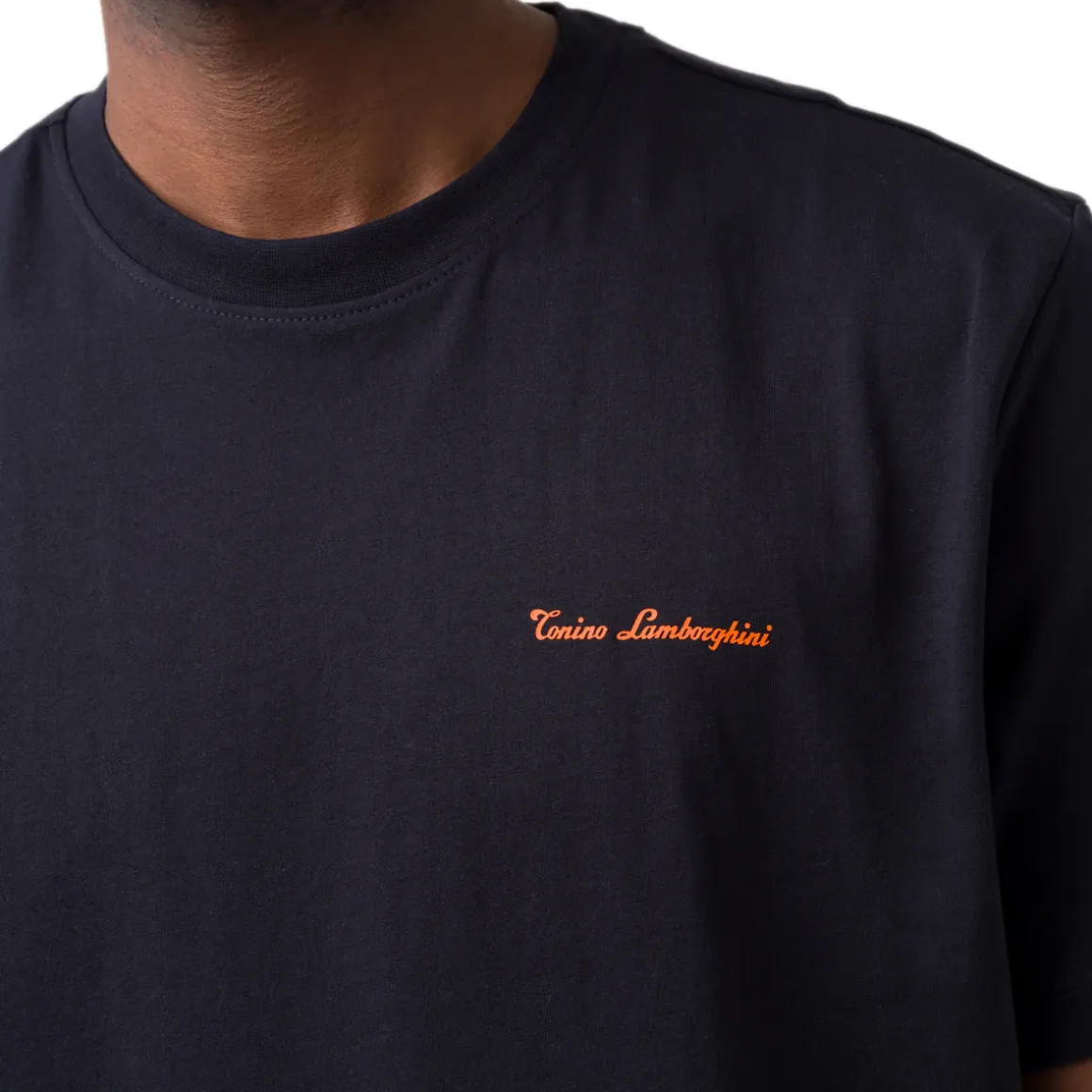 T-shirt nera da Uomo in cotone Tonino Lamborghini con logo