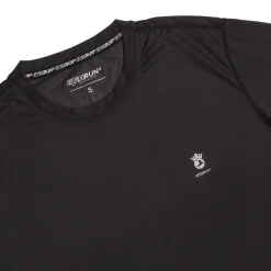 T-shirt nera sportiva da donna a manica corta GymRun