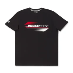 T-shirt nera Uomo con stampa grafica e logo Ducati Corse