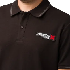 T-shirt polo da uomo nera Ducati Scrambler