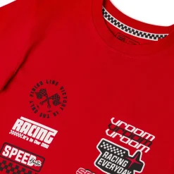 T-shirt Rossa da Bambino con grafiche a tema racing e logo Ducati
