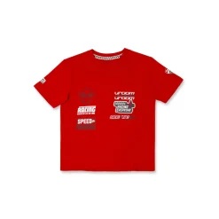 T-shirt Rossa da Bambino con grafiche a tema racing e logo Ducati