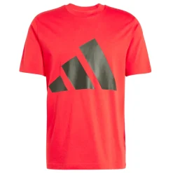T-shirt rossa da Uomo con logo frontale in contrasto adidas