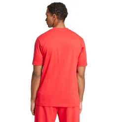 T-shirt rossa da Uomo con logo frontale in contrasto adidas