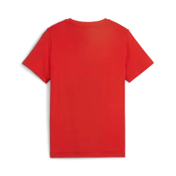 T-shirt rossa, nera e grigia da bambino con logo sul petto Puma Essentials Block