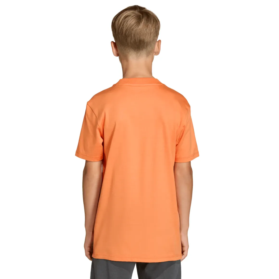 T-shirt sportiva arancione da Bambino con stampa logo frontale adidas