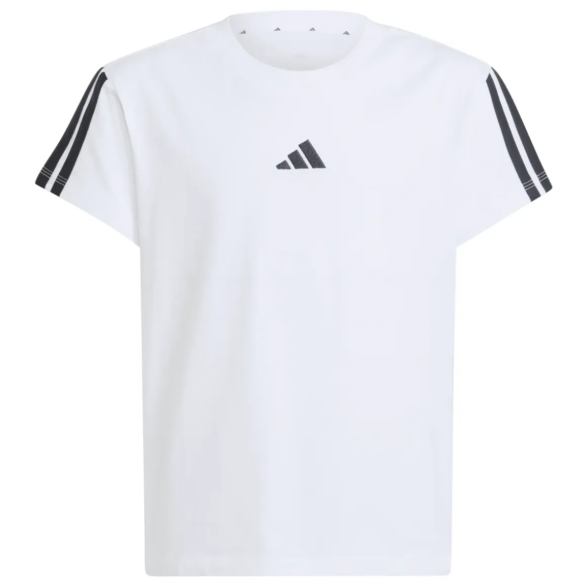 T-shirt sportiva Bianca Bambina con logo centrale e 3 strisce adidas