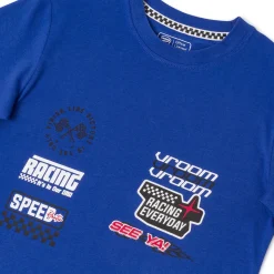 T-shirt sportiva da Bambino blu con stampe racing grafiche Ducati Corse