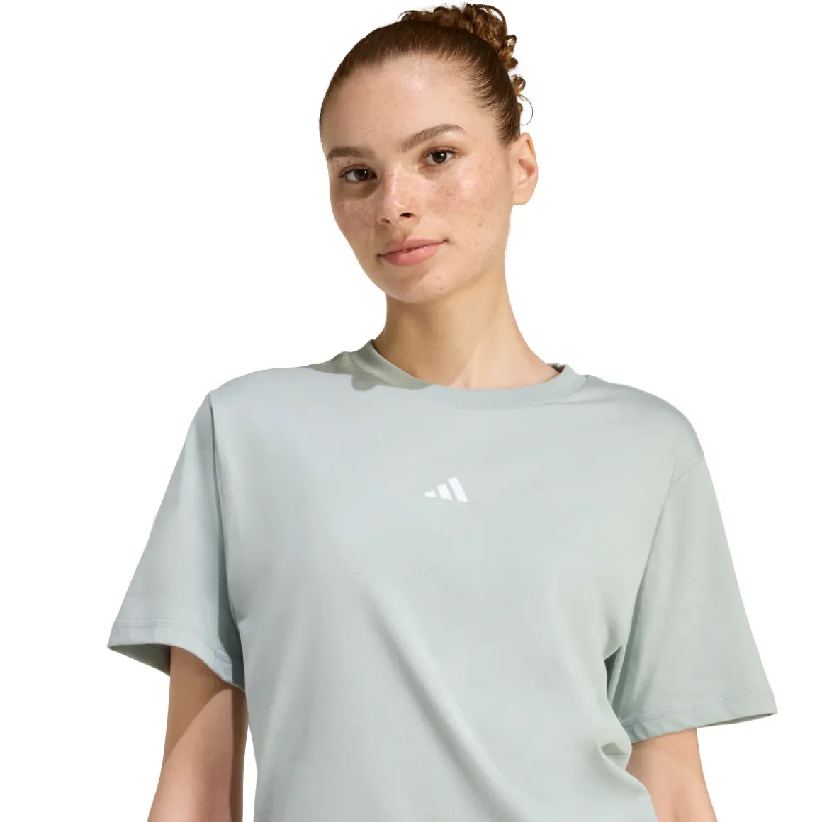 T-shirt sportiva da Donna verde acqua con logo adidas
