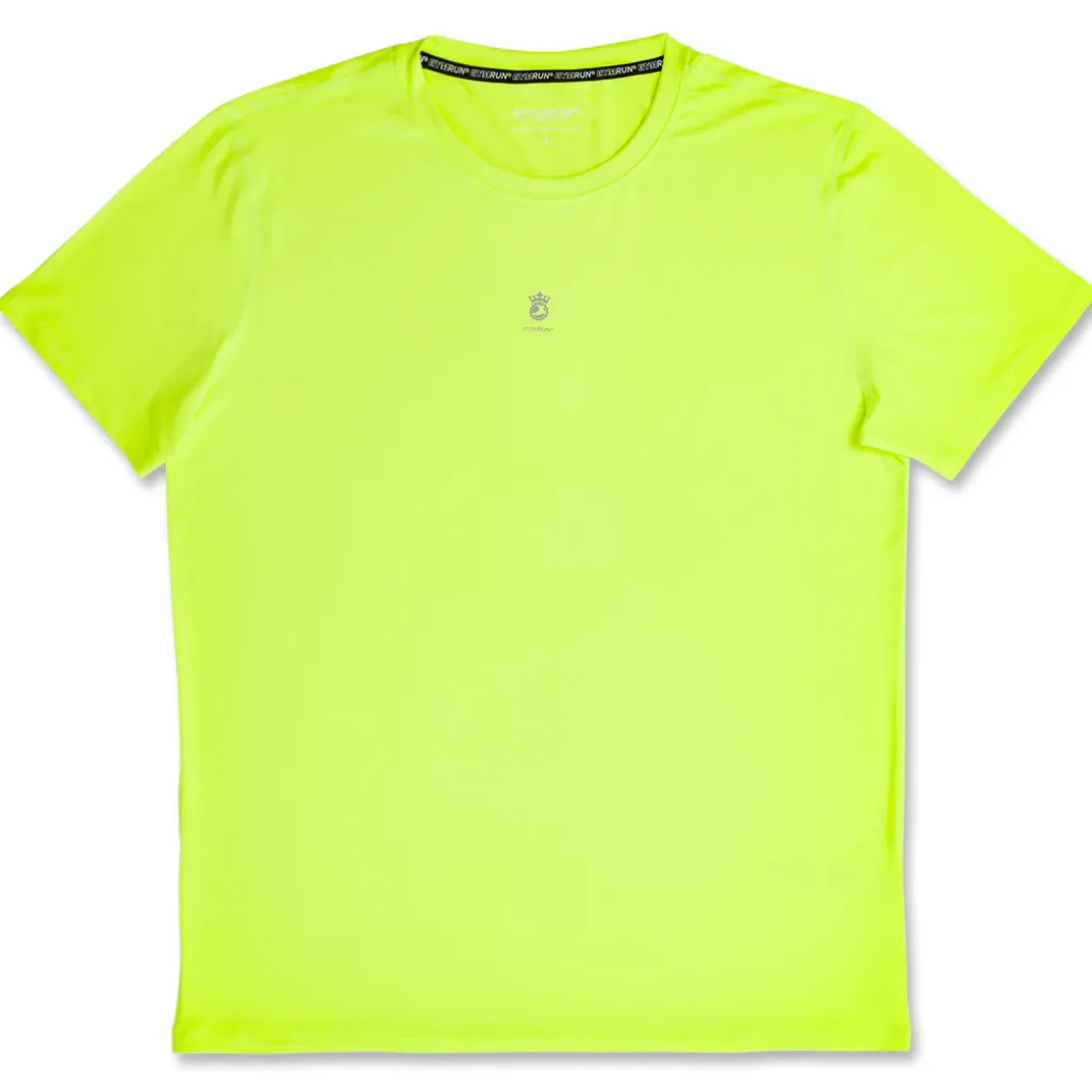 T-shirt sportiva da uomo giallo fluo con logo GymRun