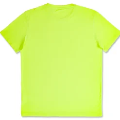 T-shirt sportiva da uomo giallo fluo con logo GymRun