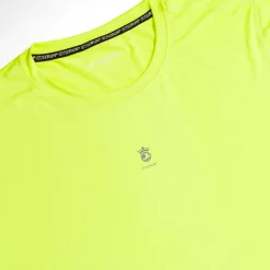 T-shirt sportiva da uomo giallo fluo con logo GymRun
