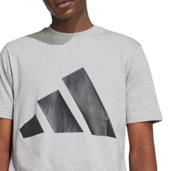 T-shirt sportiva da uomo grigia adidas con logo nero